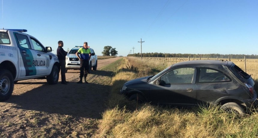 Despiste y vuelco en el inmediaciones a Paula
