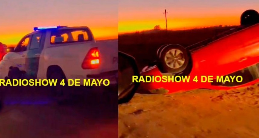 Vuelco en el camino rural entre Hale y Del Valle y hablamos con Blas Violini, de Bomberos Voluntarios 