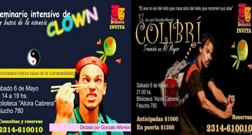Gonzalo Alfonsín: “Vamos con dos propuestas, el Seminario Intensivo de Clown y Colibrí, una obra de teatro”