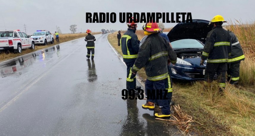 Ruta 65; Se registró un despiste sin heridos, este sábado por la tarde y en plena lluvia