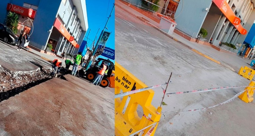 Se realizó un trabajo de bacheo profundo en la esquina de Alvear y avenida José de San Martín