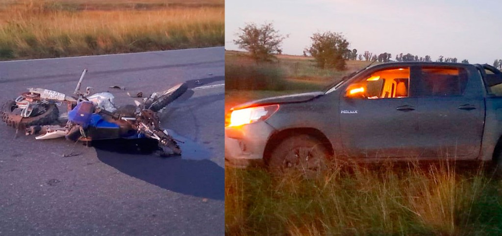 Grave accidente en ruta nacional 226, tramo Bol&iacute;var Pehuaj&oacute;, dej&oacute; como saldo un motociclista fallecido, el tr&aacute;nsito cortado por el momento
