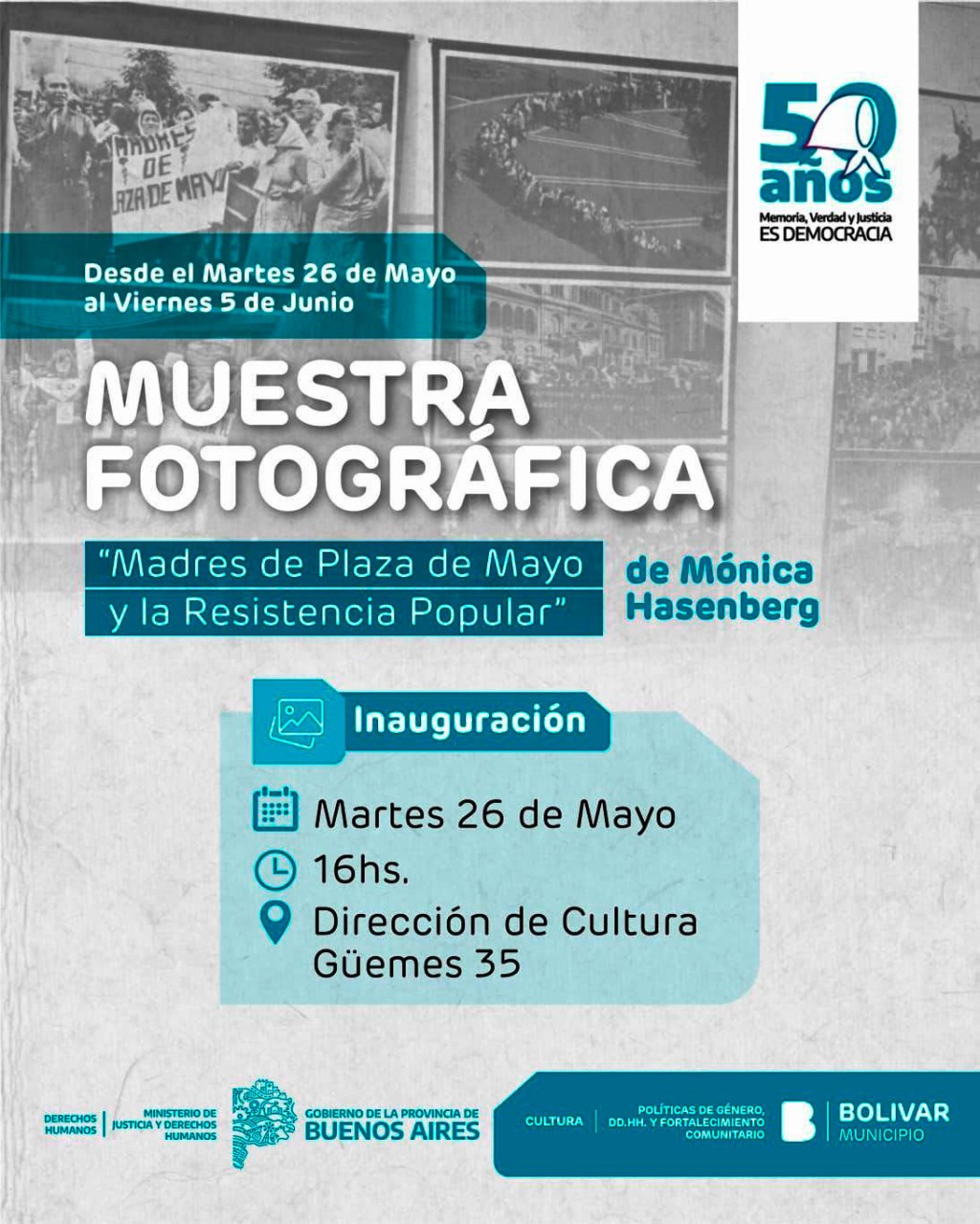 Llega a Bol&iacute;var la hist&oacute;rica muestra de "Madres de Plaza de Mayo y La Resistencia Popular" 