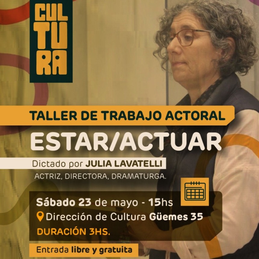 Actualidad Municipio: Cultura realizar&aacute; un taller gratuito de trabajo actoral  