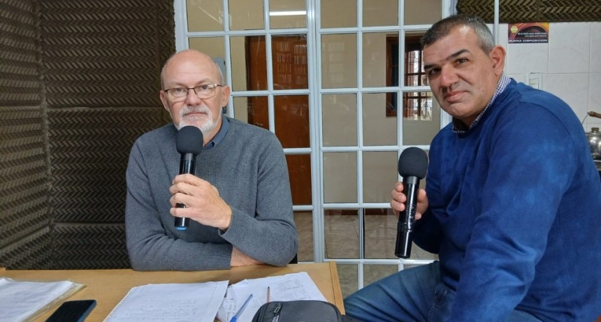 Mariano Sarra&uacute;a y Marcos Hern&aacute;ndez anticiparon los detalles del convenio firmado recientemente con UNICEN, para comerzar a trabajar en los caminos rurales del Partido de Bol&iacute;var
