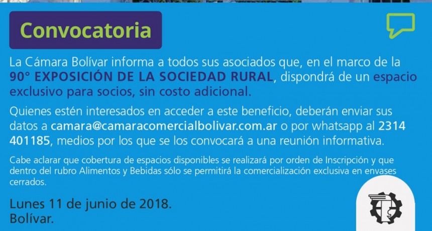 C&aacute;mara Comercial: Convocatoria para la 90&deg; Exposici&oacute;n Rural