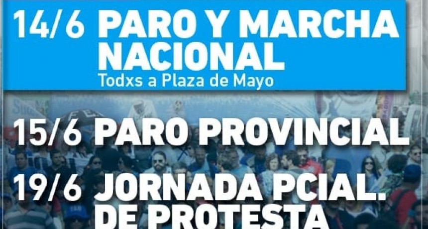 SUTEBA se adhiere al paro docente los dias 13,14 y 15 de junio