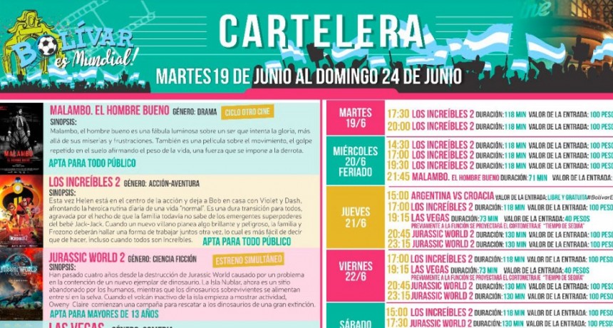 Bolívar es Mundial y por eso el Cine Avenida te invita a ver a la selección
