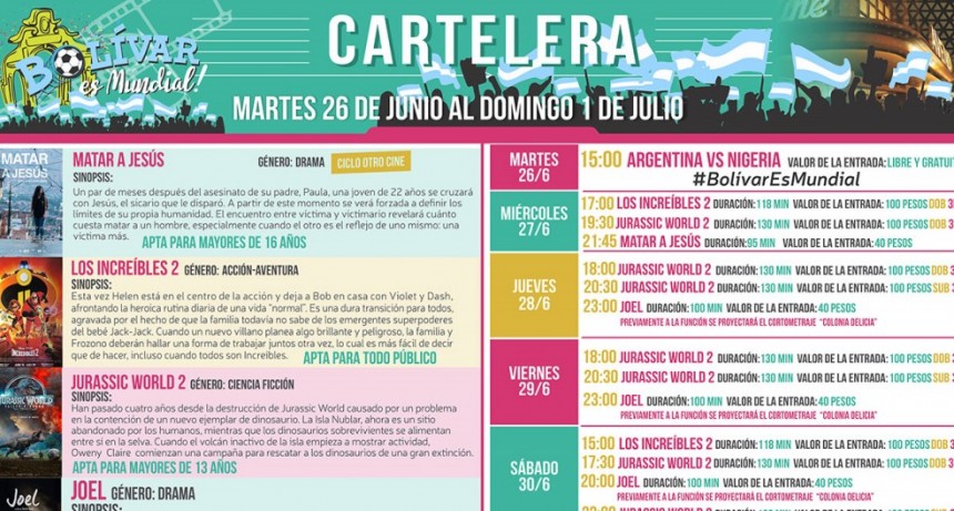 Cartelera Mundial e Increíble del Cine Avenida