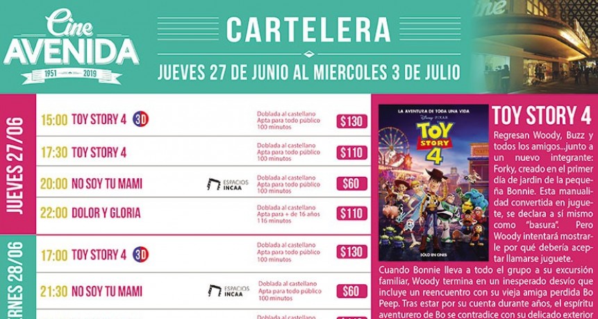Cartelera XXL de Toy Story 4 en el Cine Avenida