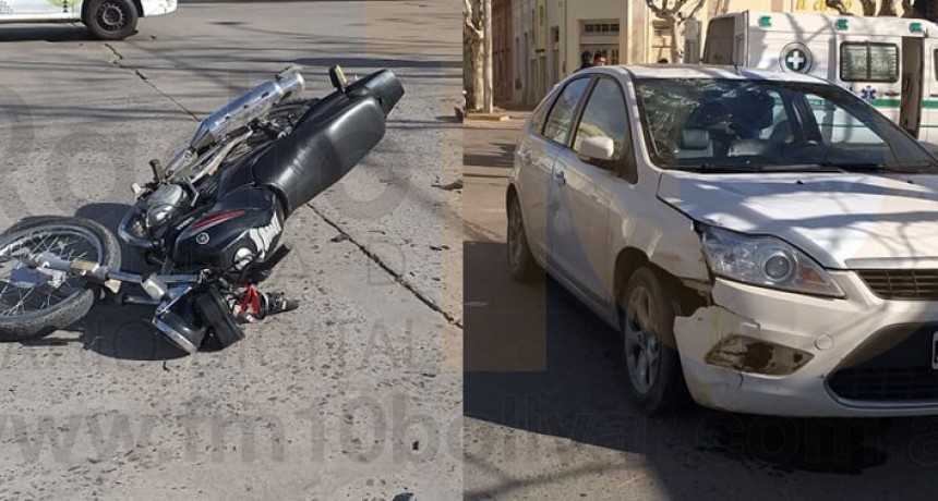 Violento accidente en Dorrego y Alsina dejo como saldo un motociclista hospitalizado