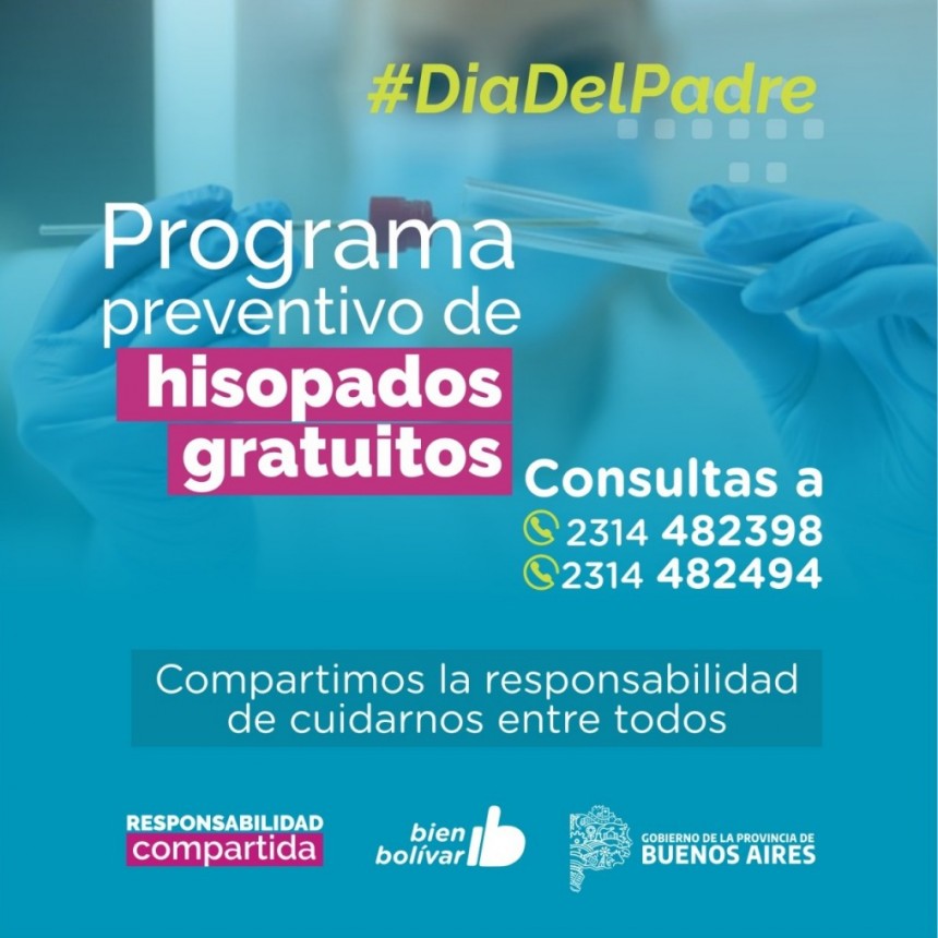 Emergencia sanitaria: Se intensifica el Programa Preventivo de hisopados gratuitos por el Día del Padre