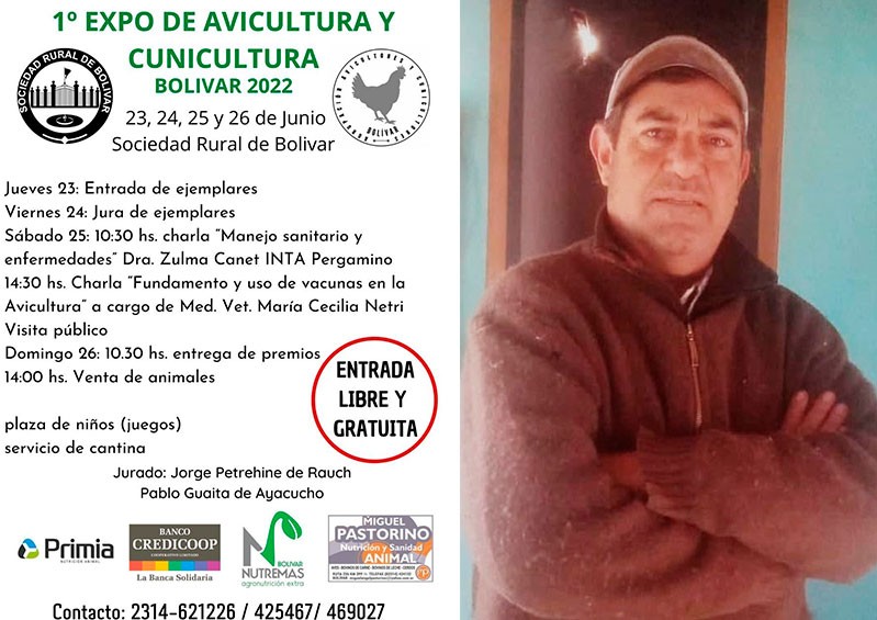 Jorge Azpárren contó detalles de la Primera Expo de Avicultura y Cunicultura que se desarrollará en la Sociedad Rural de Bolívar