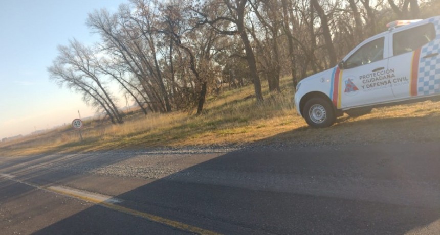 Un camión perdió parte de su carga de piedras