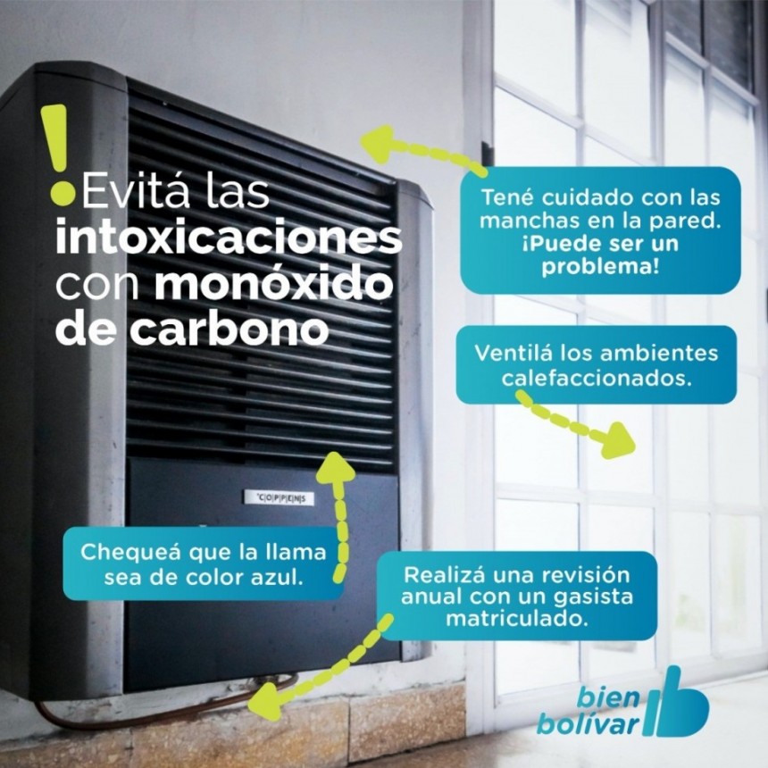 El Municipio brinda recomendaciones para evitar intoxicaciones con Monóxido de Carbono