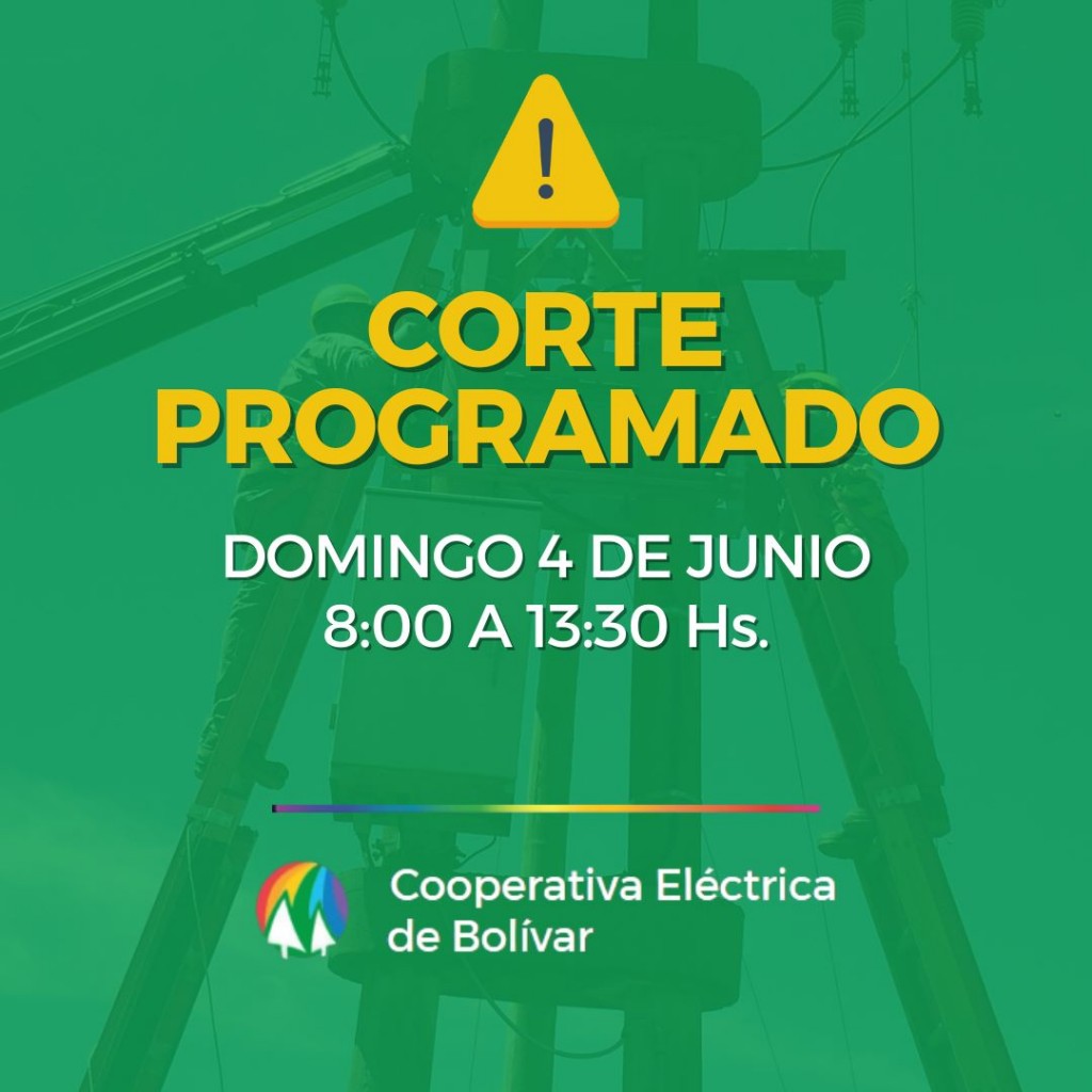 Informamos que la programación de FM 10 fue interrumpida tras el corte programado de energía de la Cooperativa Eléctrica de Bolívar