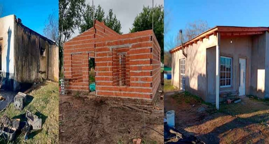 A un mes de cumplirse dos años de la pérdida total de su vivienda tras un voraz incendio en Hale, Agustín Suárez ya está viviendo en su casa construida de cero