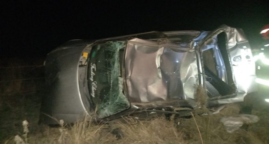 Ruta 65: Vuelco en el acceso a Dudignac