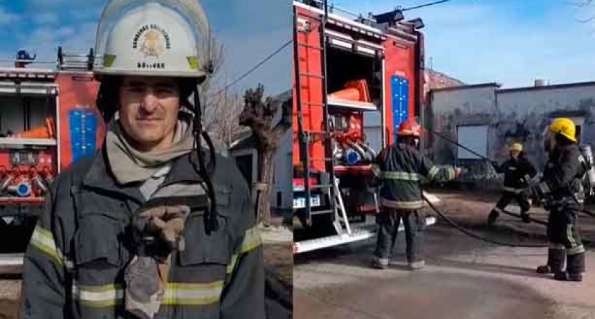 Bomberos Voluntarios extinguieron el fuego en un galpón que su propietario utilizaba como depósito de herramientas