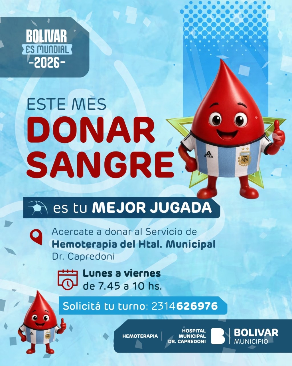 Bol&iacute;var Mundial 2026: donar sangre es la mejor jugada