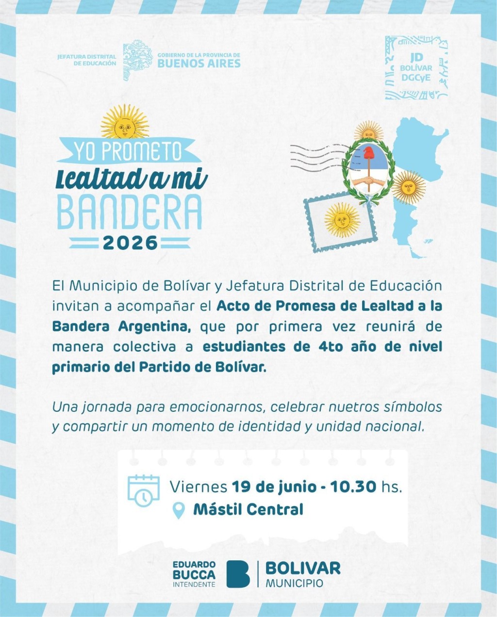 M&aacute;s de 500 Estudiantes del Partido de Bol&iacute;var prometer&aacute;n lealtad a la Bandera en un acto colectivo