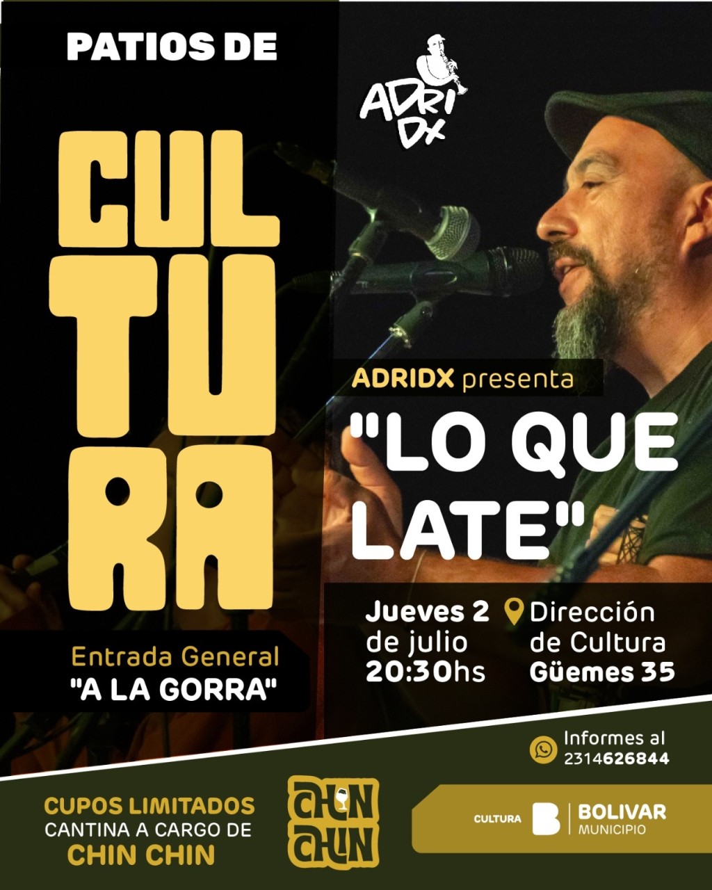 Patios de Cultura presenta "Lo que Late", un espect&aacute;culo de AdriDX
