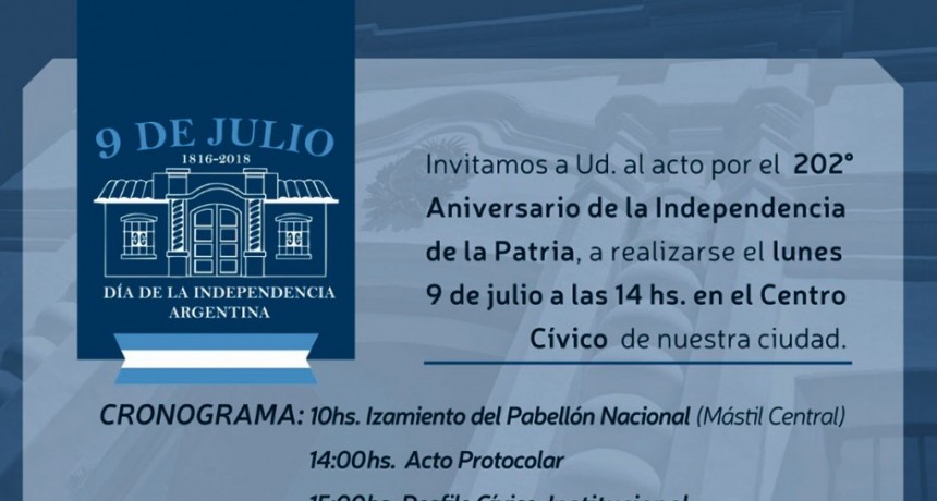 Detalles del Acto Oficial de este 9 de Julio