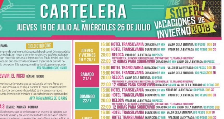 Super Vacaciones de Invierno en el Cine Avenida