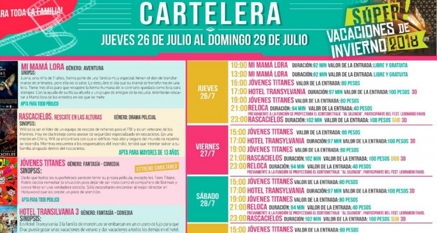 El Cine Avenida sigue Re Loco para terminar las vacaciones