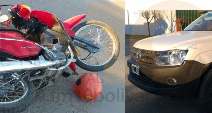Accidente en Av. 9 de Julio y prolongaci&oacute;n Belgrano dej&oacute; como saldo una motociclista hospitalizada