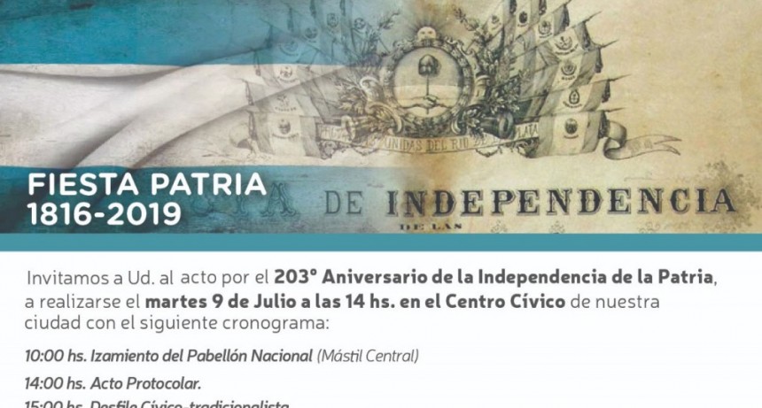 La Municipalidad celebrar&aacute; el D&iacute;a de la Independencia en el Centro C&iacute;vico