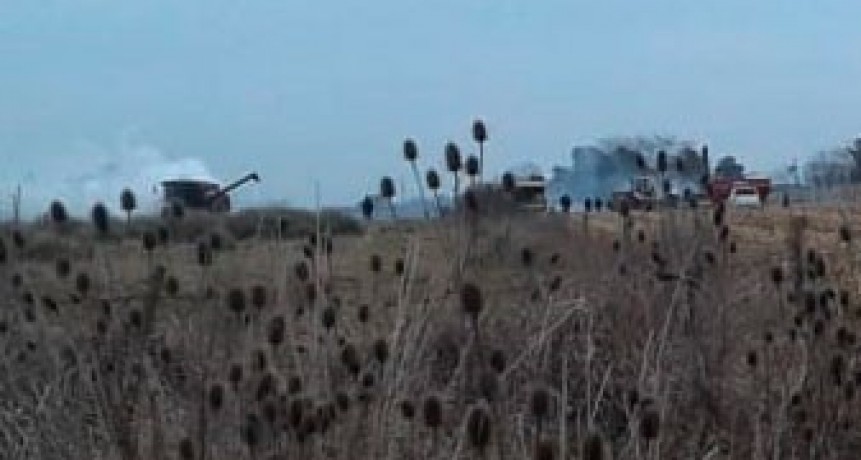 Incendio de una cosechadora