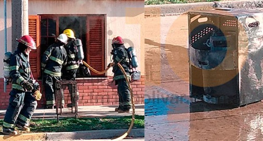 Bomberos asistieron a un principio de incendio en una vivienda