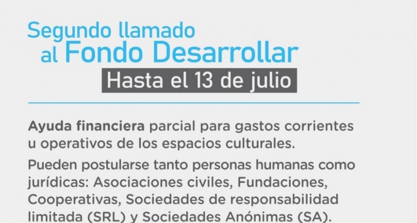 Cultura abri&oacute; la segunda convocatoria del Fondo Desarrollar