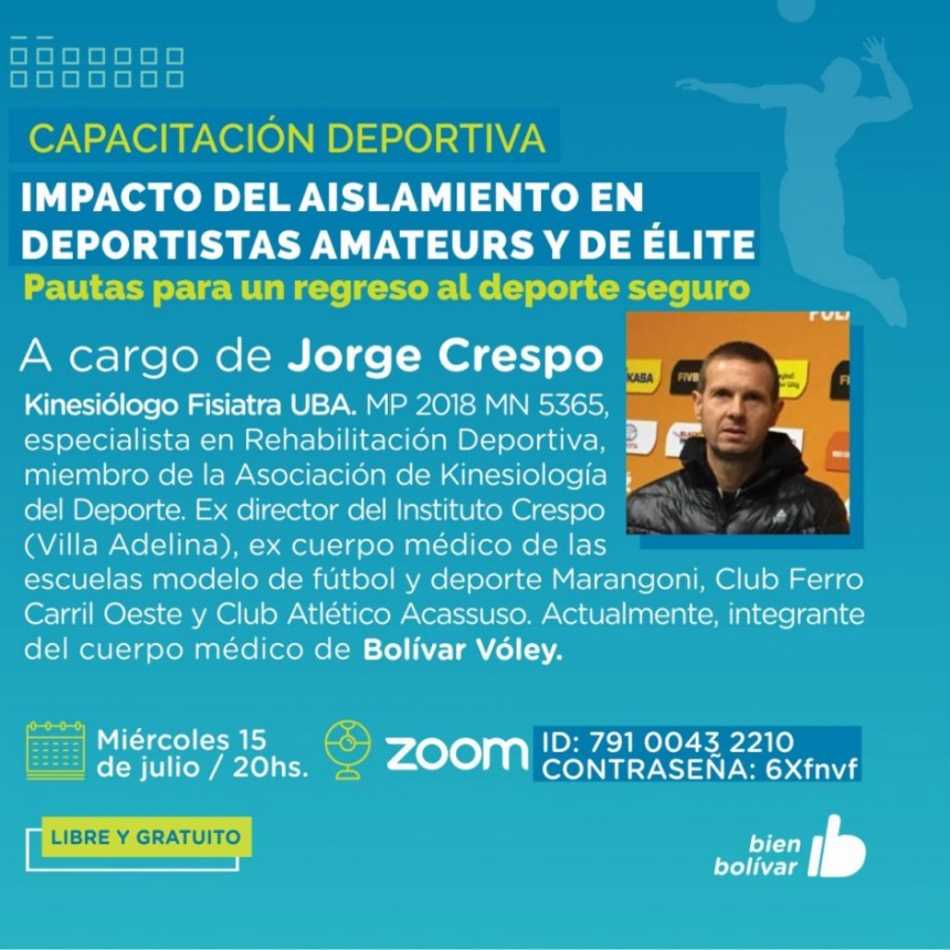 La direcci&oacute;n de deportes ofrece una capacitaci&oacute;n sobre el impacto del aislamiento en los deportistas