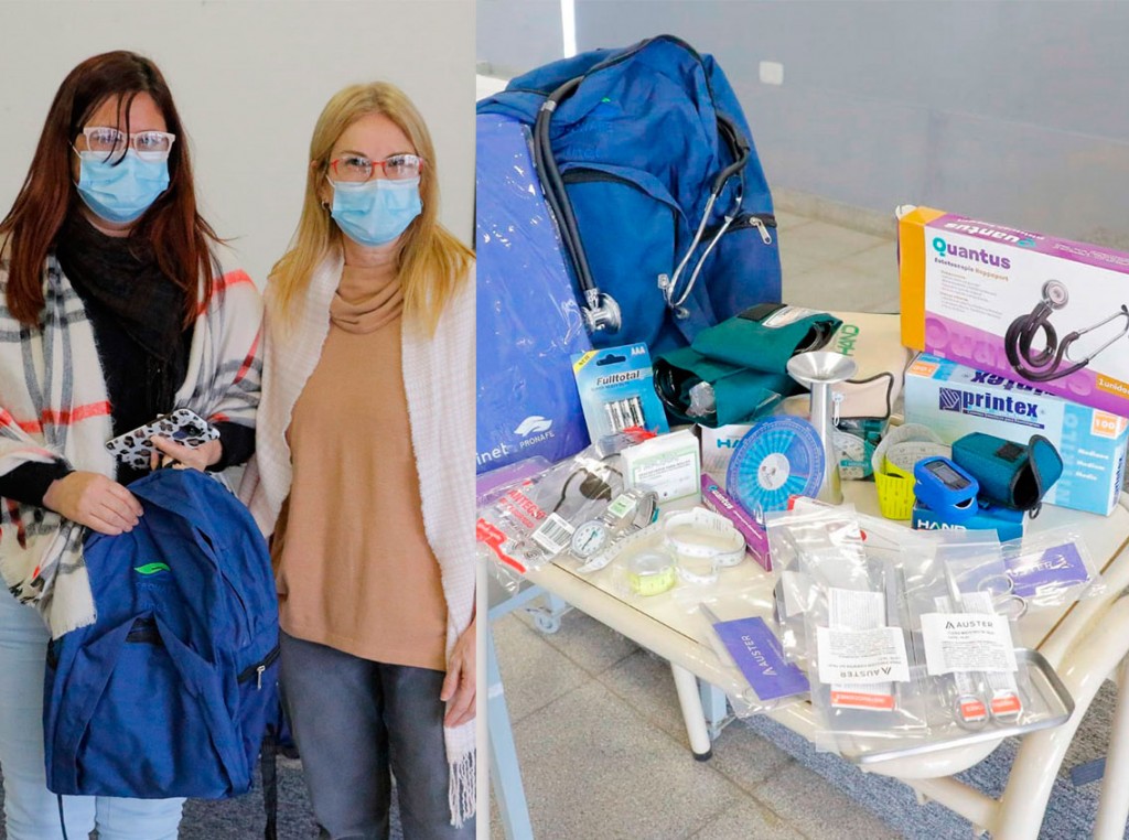 Alumnos y alumnas de la Tecnicatura de Enfermería recibieron mochilas técnicas con insumos de trabajo