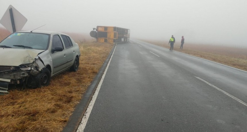 Ruta 226: Vuelco y posterior impacto sobre la cinta asfáltica