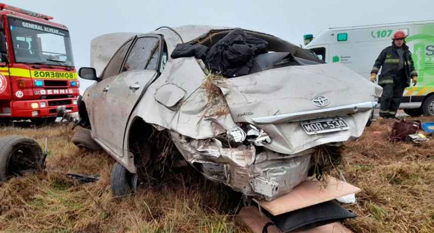 Ruta 205: Despiste y posterior vuelco con dos lesionados