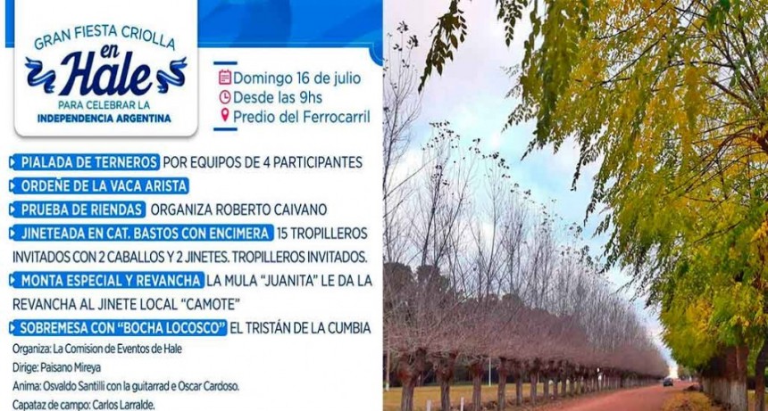 Hale celebra la independencia con una Gran Fiesta Criolla