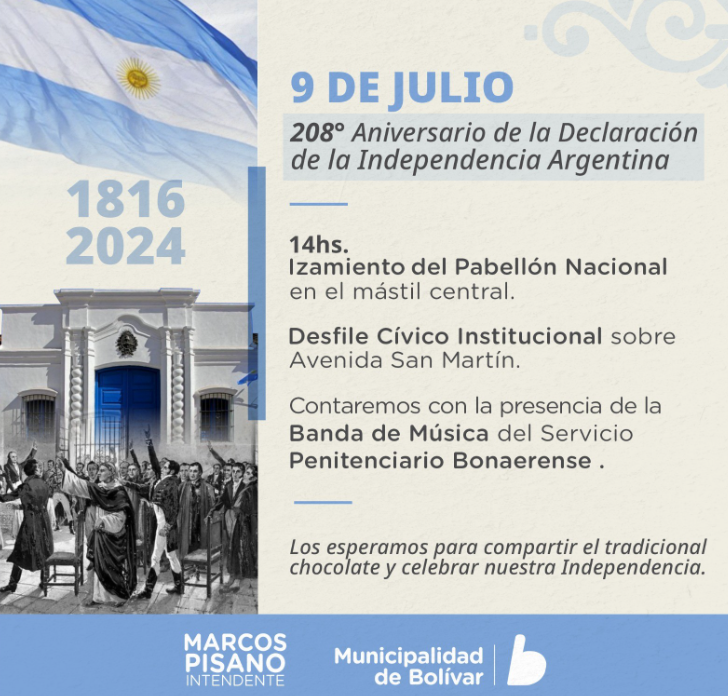 La gestión municipal celebra el 208° Aniversario de la Independencia en el Centro Cívico