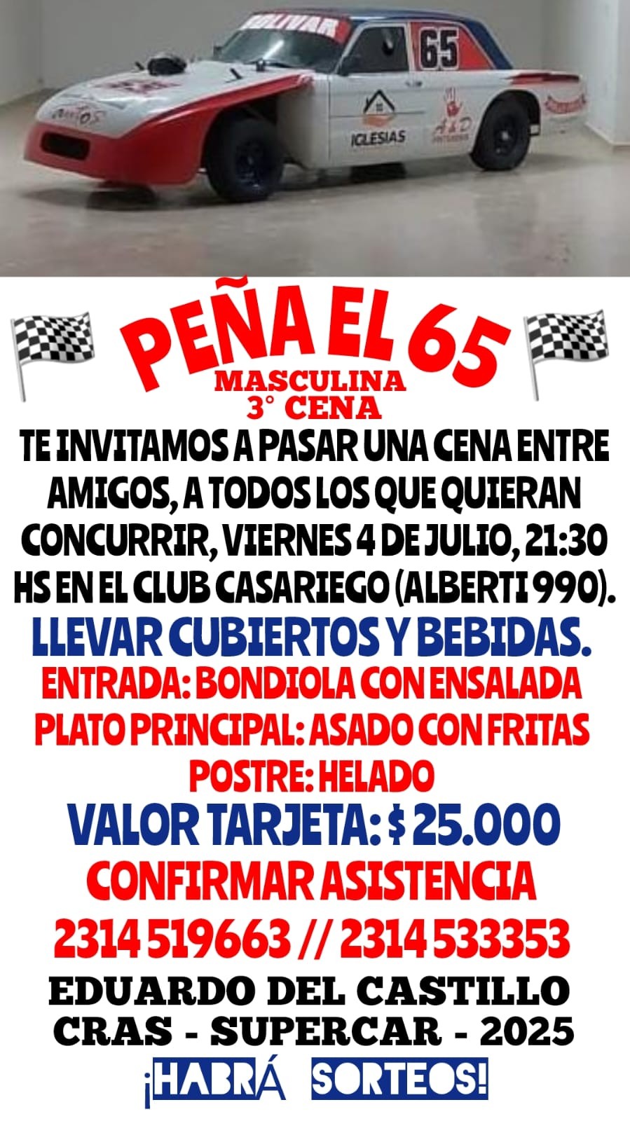 Eduardo Del Castillo: “Está la posibilidad de que, si el auto anda bien y no nos pasa nada, vamos a estar largando en primera fila, en el puesto número uno”