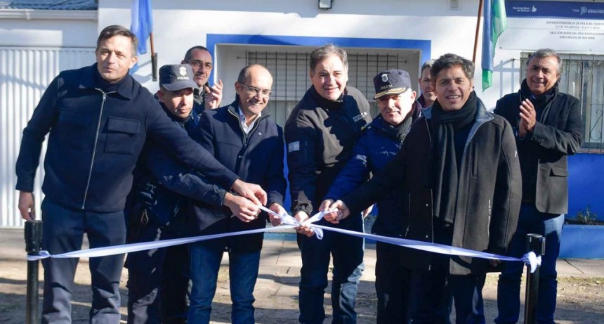 Juanto a Pisano y Bucca, el Gobernador Axel Kicillof inauguró la nueva sede de la Policía Científica en Bolívar, y entregó Patrulleros para fortalecer la seguridad en el distrito