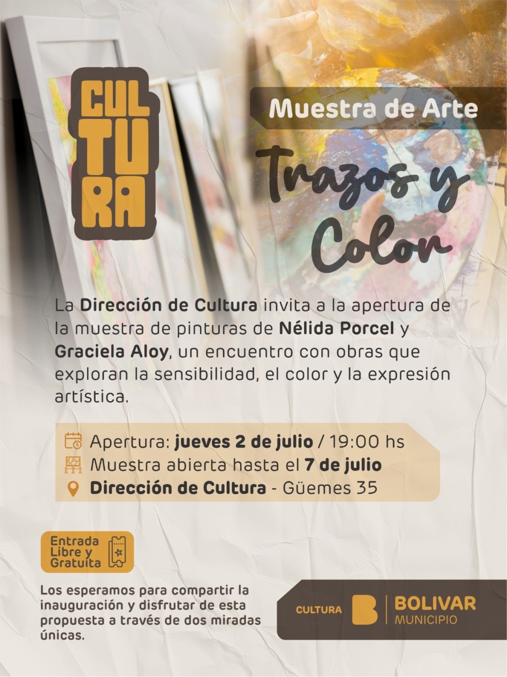 Cultura presenta "Trazos y Color", una nueva muestra de arte con artistas locales