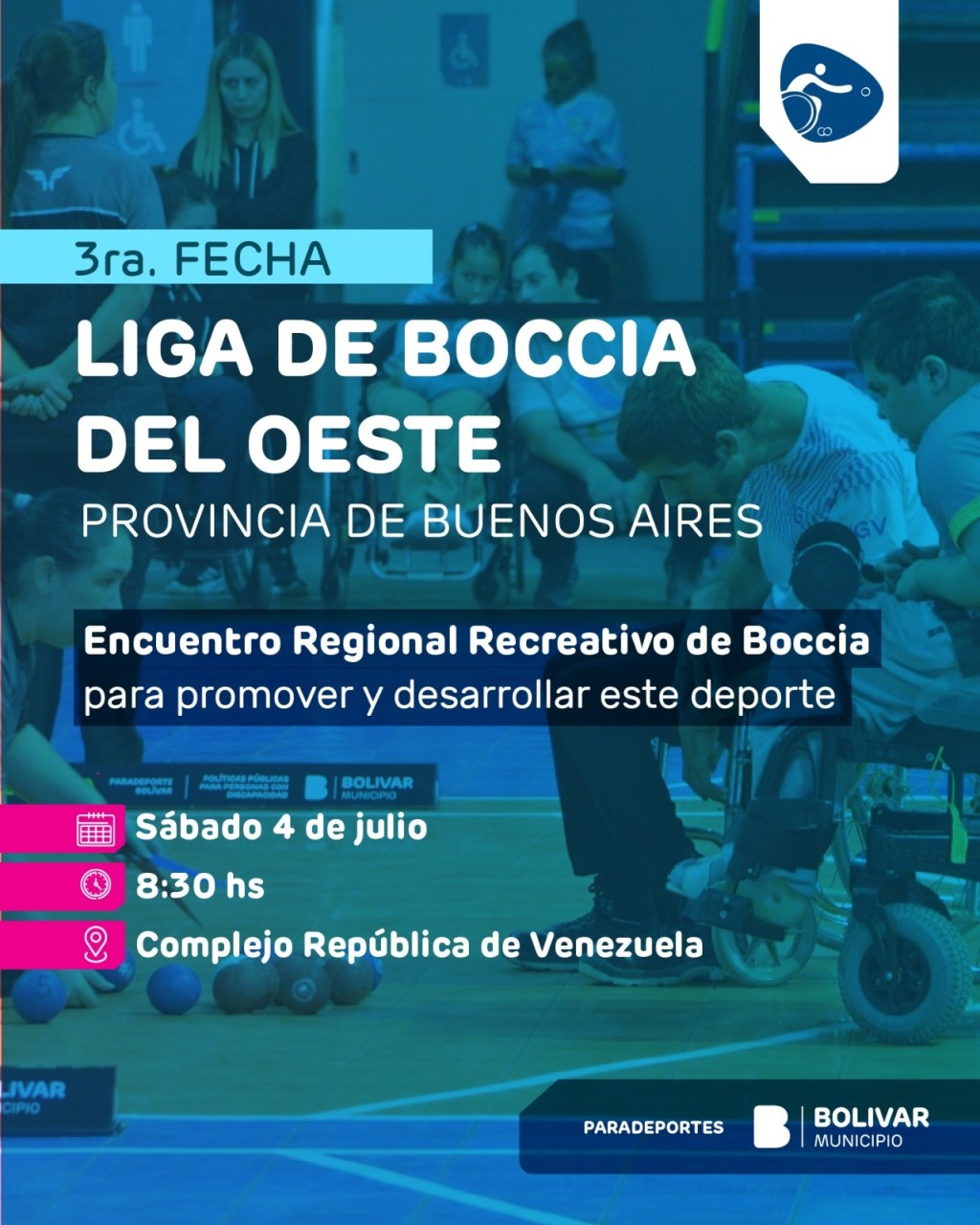Bol&iacute;var recibe la tercera fecha del "Encuentro Regional Recreativo de Boccia del Oeste 