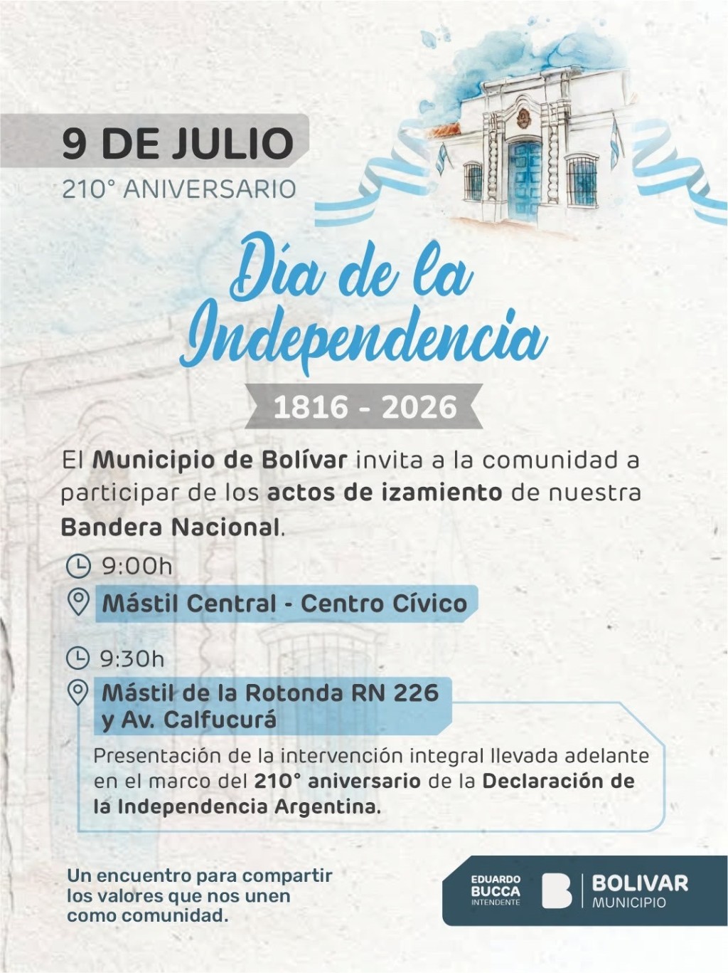 E Municipio invita a conmemorar el D&iacute;a de la Independencia  