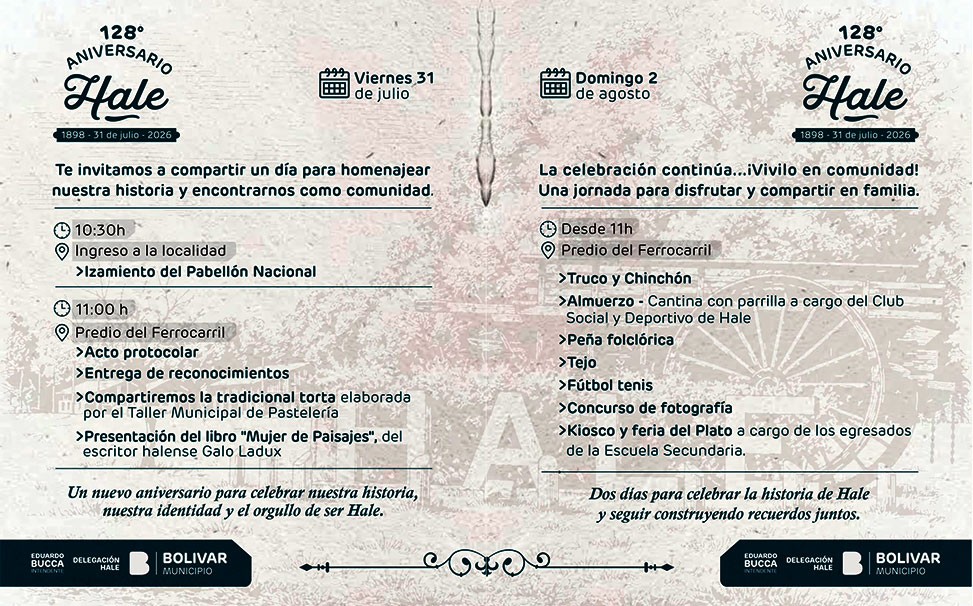 Hale celebra su 128&deg; Aniversario con dos jornadas de encuentro, tradici&oacute;n y comunidad 