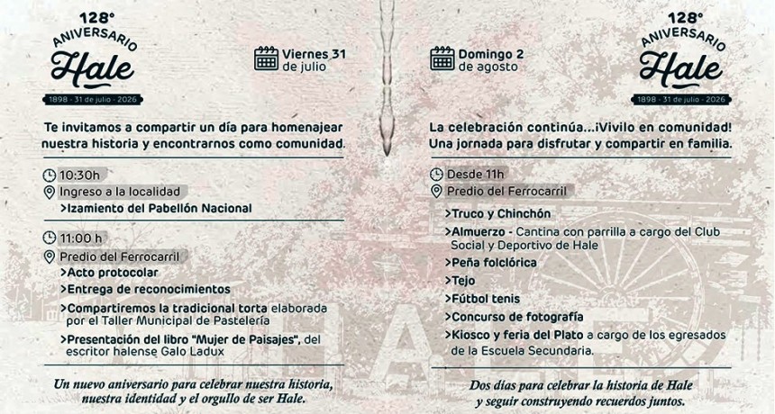 Hale celebra su 128&deg; Aniversario con dos jornadas de encuentro, tradici&oacute;n y comunidad 