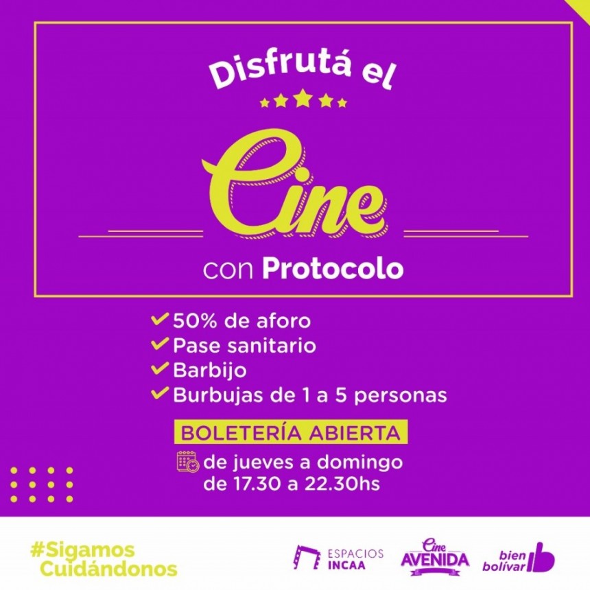 Este jueves reabre sus puertas el Cine Avenida, con pase sanitario primera dosis 