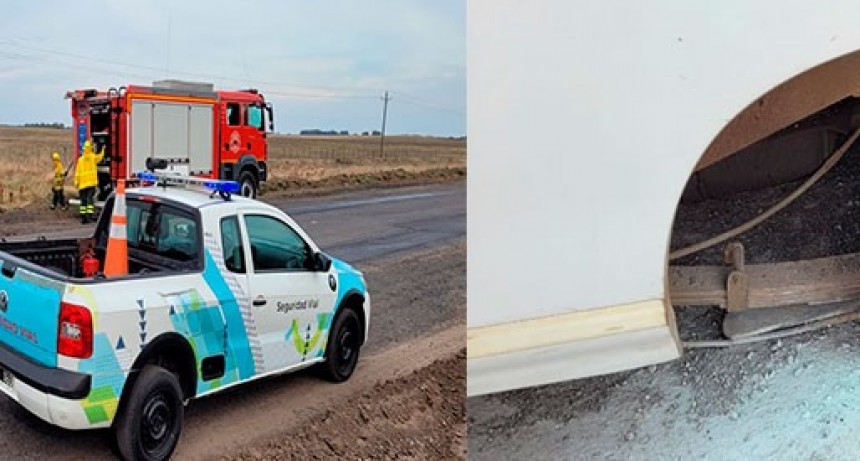 El neumático de una camioneta levantó temperatura y se incendió la banquina