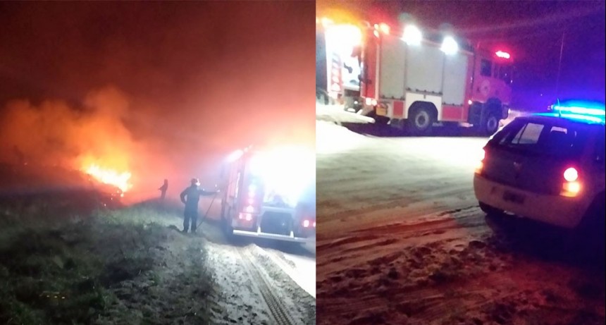 Bomberos Voluntarios acudieron a un incendio de pastizales